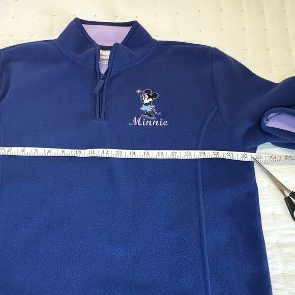 Vintage Disney Minnie Mouse 1/4 Zip Fleece Women's M | Blue Purple Pullover - Picture 11 of 12
